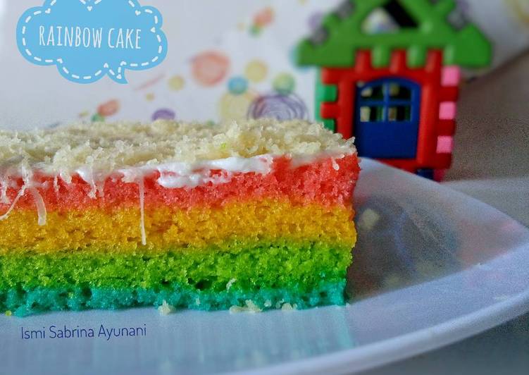 RECOMMENDED! Inilah Cara Membuat Rainbow Cake takaran sdm Enak