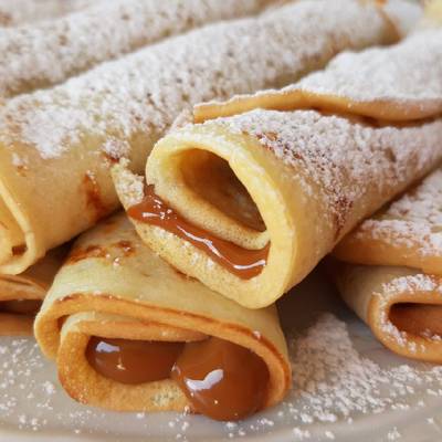 Panqueques con dulce de leche ?? Receta de Norali - Cookpad