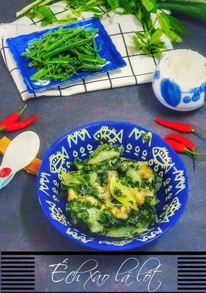 Hình của món Ếch xào lá lốt.