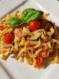 Feta Pasta mit Tomaten und Garnelen