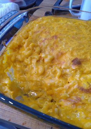 Une photo de Mac and cheese potiron cheddar