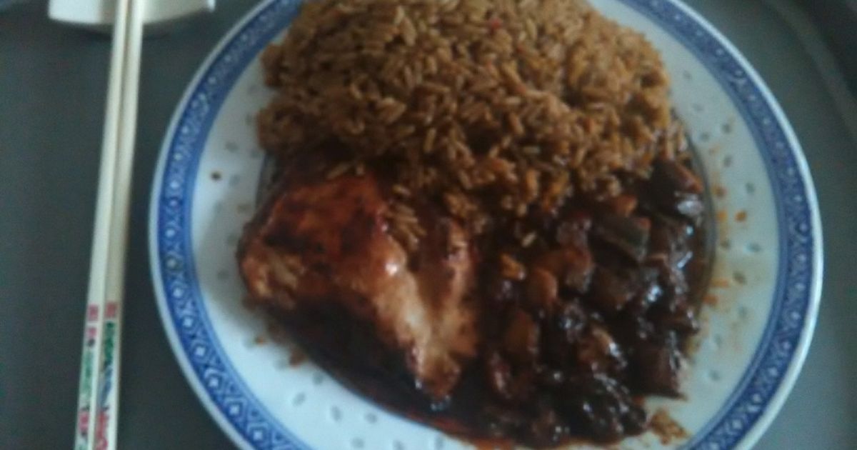 Yakiniku Chicken Rice Japanese Chicken Breast In Sticky Yakiniku Sauce Egg Fried Rice Recipe ...