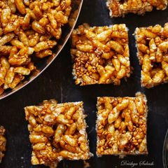 A picture of Til Murmura Chikki [ Sesame Puffed Rice Brittle].