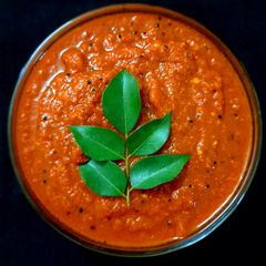 Kashmiri chilly garlic chutney A picture of Kashmiri chilly garlic chutney.