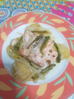 Una foto de Salmón al horno
