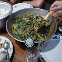 Mungbean soup with cocoa milk/Ginataang monggo A picture of Mungbean soup with cocoa milk/Ginataang monggo.