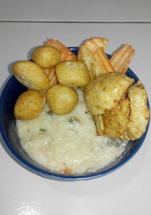 Foto resep Bubur Sosis Ayam Paru Goreng Dacin Logam