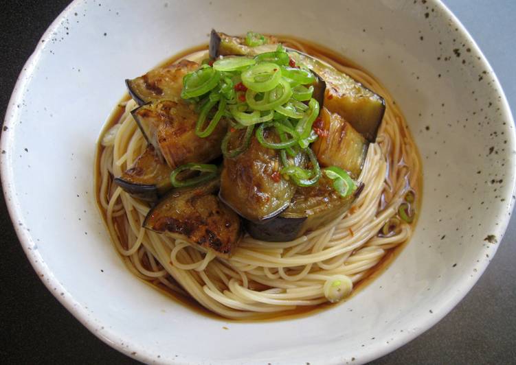 Recipe of Favorite Chilled Eggplant with ‘Somen’ Noodles