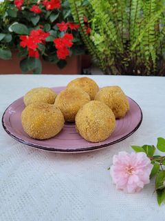 Una foto de Croquetas de boniato con berenjena y morrón asados