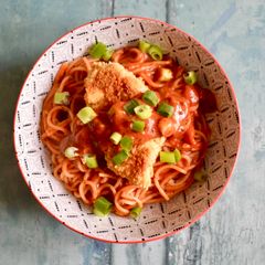 A picture of Crumbed Chicken Spaghetti.