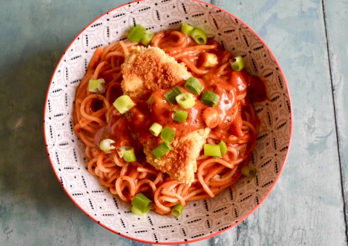 Crumbed Chicken Spaghetti