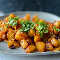 A picture of Kimchi potatoes.