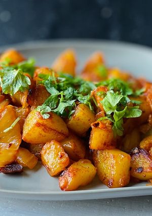 A picture of Kimchi potatoes.