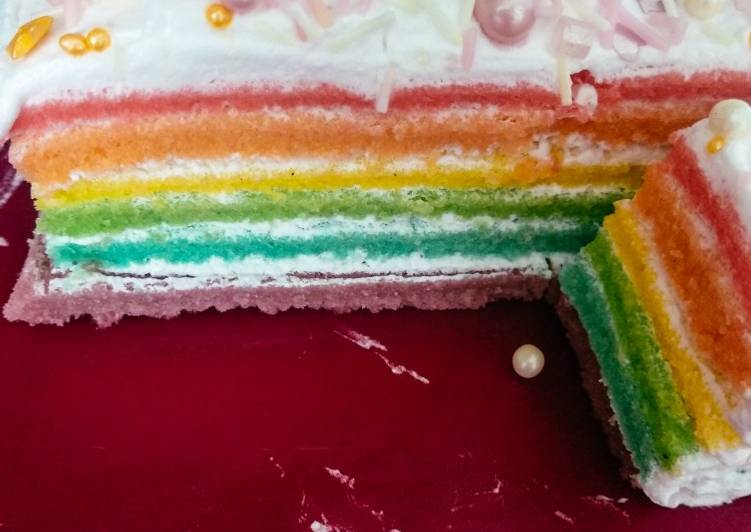 Rainbow Steamed Cake Ny. Liem