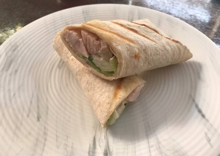 Steps to Prepare Speedy Chicken wrap with wasabi mayo
