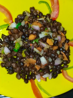 A picture of Black chana salad.