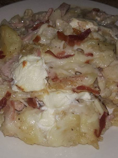 Una foto de Patatas a la carbonara