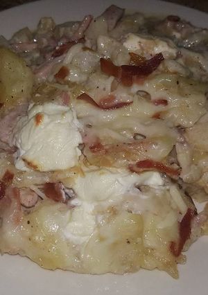 Una foto de Patatas a la carbonara