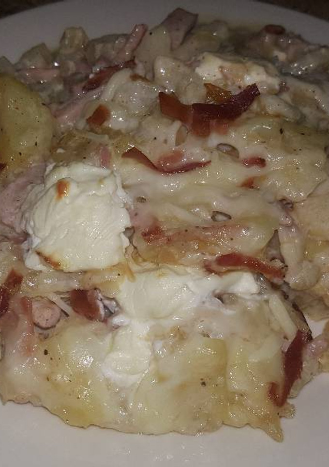 Una foto de Patatas a la carbonara