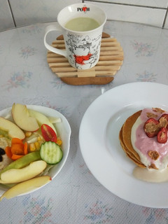 雙色優格芭蕉燕麥鬆餅 的食譜成品照片
