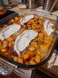 Une photo de Patate douce au camembert