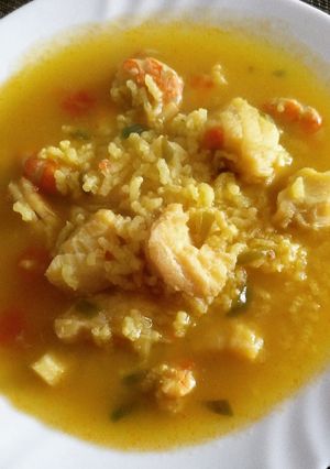 Foto principal de Guiso de arroz con bacalao y gambas