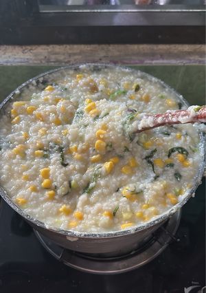 Foto resep Bubur Manado atau bubur tinutuan dengan Ikan Asin dan Sambal Tomat ala mama