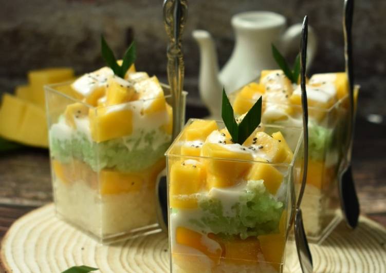 Langkah Mudah untuk Membuat MANGO PANDAN Sticky Rice /Kow Neuw Mamuang Anti Gagal