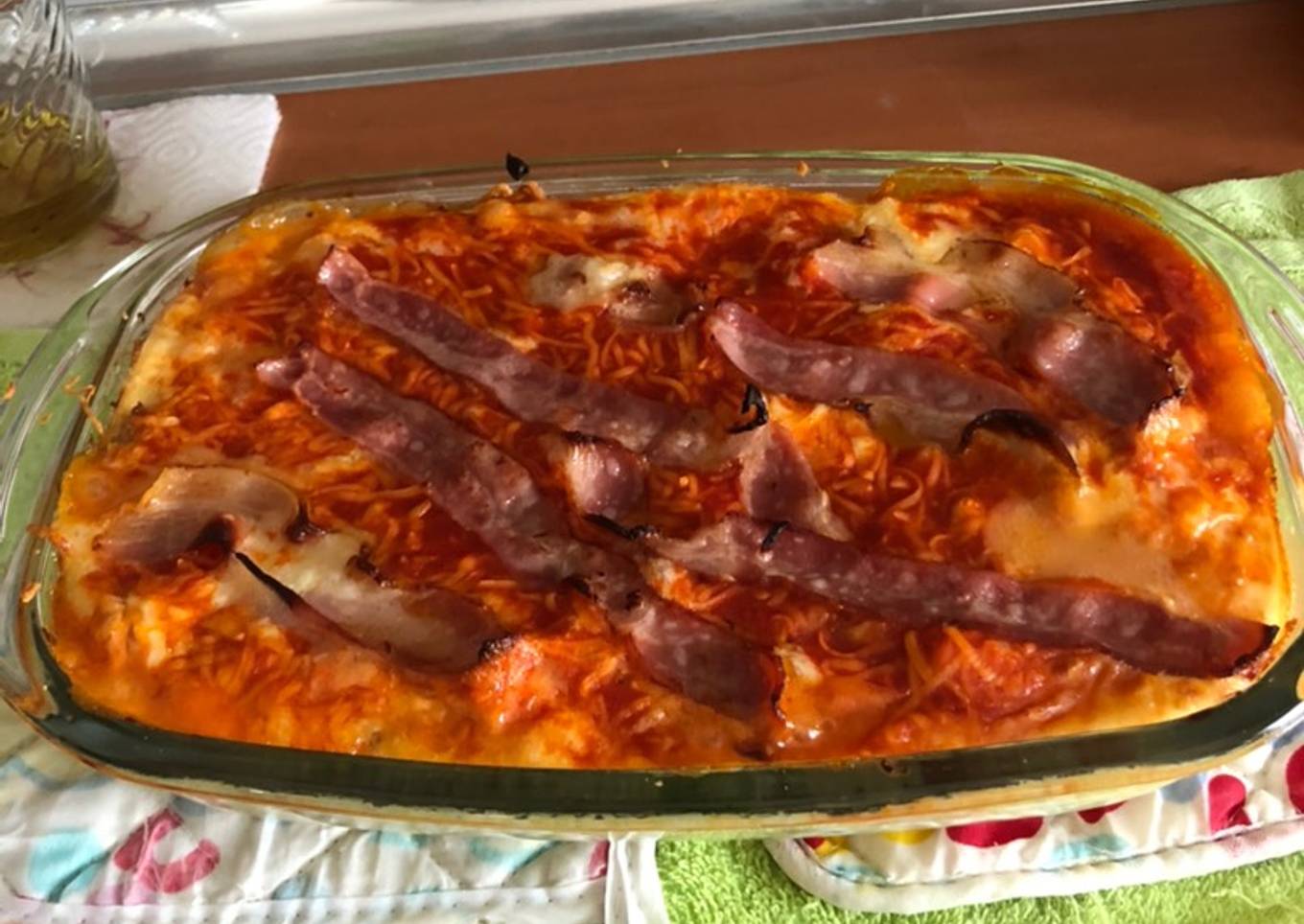 Pastel de coliflor y carne picada