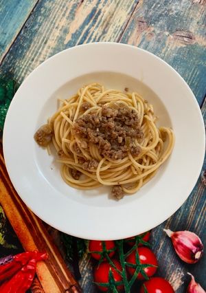 Hình của món Mì Ý Bò Băm.