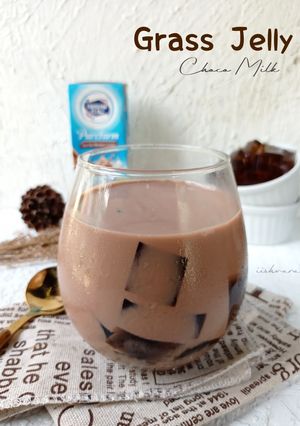 Foto resep Grass jelly choco milk