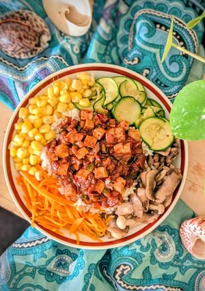 韓式豆腐大醬拌飯 - 五辛素 的食譜成品照片