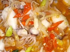 Foto resep Cumi +Pete asam Manis pedas