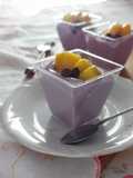 White Chocolate - Taro Mousse with Fresh Mango Topping