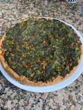 Tarta de espinaca con harina integral, sin sal