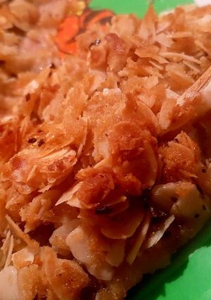 Sült lazacfilé mandula bundában recept fotója
