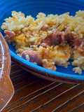 Arroz relleno de salchichas