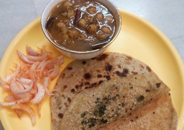 Pindi chola and bread crumbs paratha