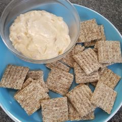 A picture of Ham and cheese on rye dip.