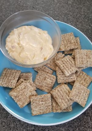 A picture of Ham and cheese on rye dip.