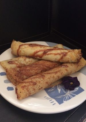 A picture of Rice Flour Pancakes with Dulce de Leche.