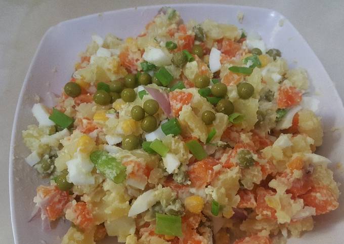 Ensalada de papa y guisantes Receta de Luz Cocina a Mi estilo- Cookpad