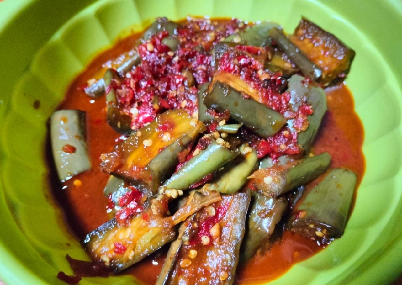 Terong Hijau Kecap Pedas
