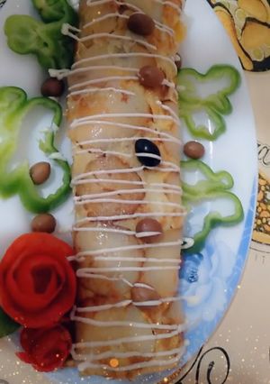 صورة لوصفة رولي بطاطا محشي بالخضر⁦ 🌶️⁩🍅🥔😋👍