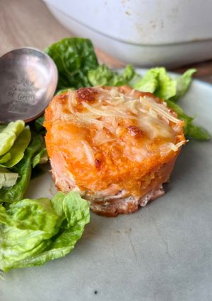 A picture of Sweet Potato and Salmon Parmentier with Orange.