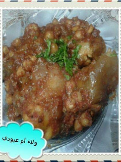 صورة لوصفة طاجن الكوارع بالصلصه والحمص