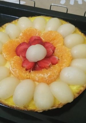 Foto resep Pie Susu Teflon w/ topping buah