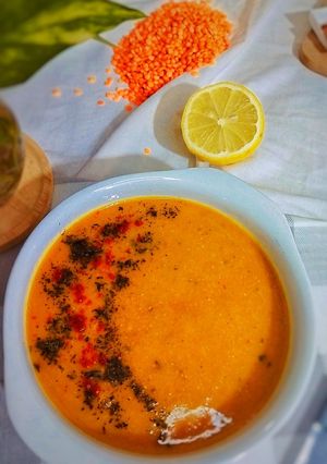 Une photo de Soupe de lentilles corail