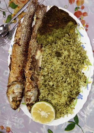 عکسی از دستور سبزی پلو ماهی شمالی