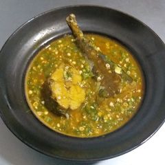 A picture of Fresh Okro and Fish Soup.